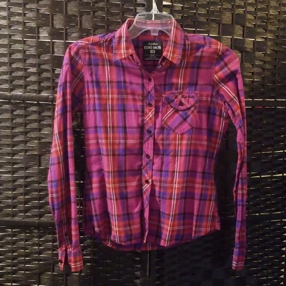 Eckored Pink Plaid L/S Shirt (🛍 Pick 6/$36)